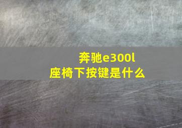 奔驰e300l座椅下按键是什么