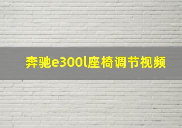 奔驰e300l座椅调节视频