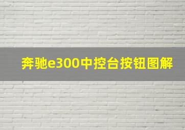 奔驰e300中控台按钮图解