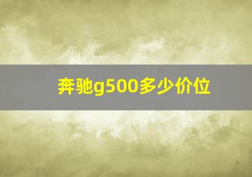 奔驰g500多少价位