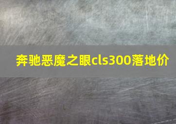 奔驰恶魔之眼cls300落地价