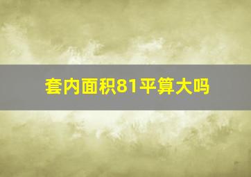 套内面积81平算大吗