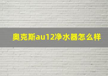 奥克斯au12净水器怎么样