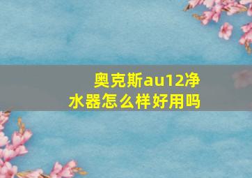 奥克斯au12净水器怎么样好用吗