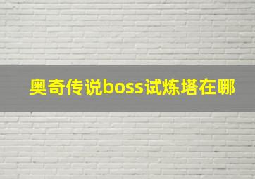 奥奇传说boss试炼塔在哪