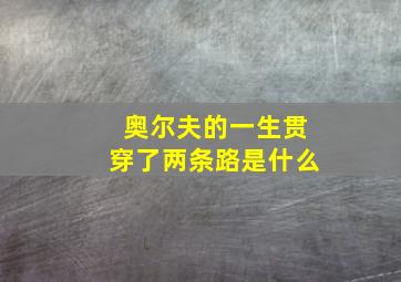 奥尔夫的一生贯穿了两条路是什么