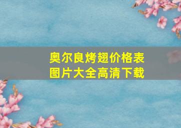 奥尔良烤翅价格表图片大全高清下载