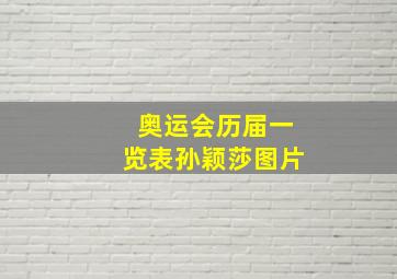 奥运会历届一览表孙颖莎图片