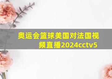 奥运会篮球美国对法国视频直播2024cctv5