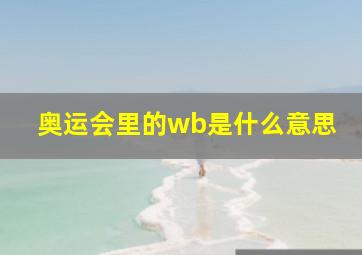 奥运会里的wb是什么意思