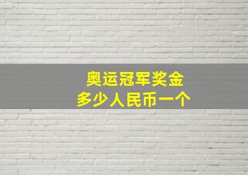 奥运冠军奖金多少人民币一个