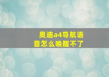 奥迪a4导航语音怎么唤醒不了