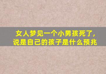 女人梦见一个小男孩死了,说是自己的孩子是什么预兆