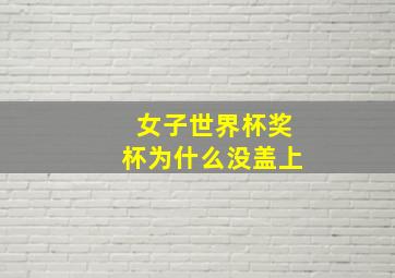 女子世界杯奖杯为什么没盖上