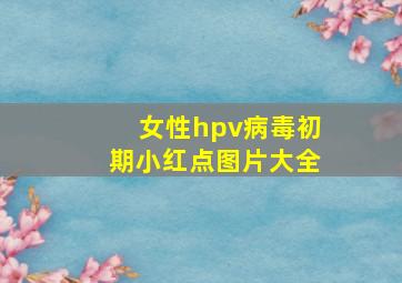 女性hpv病毒初期小红点图片大全