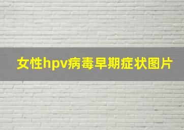 女性hpv病毒早期症状图片