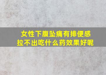 女性下腹坠痛有排便感拉不出吃什么药效果好呢