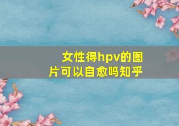 女性得hpv的图片可以自愈吗知乎