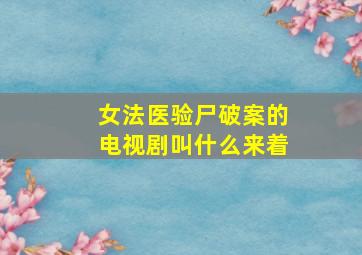 女法医验尸破案的电视剧叫什么来着