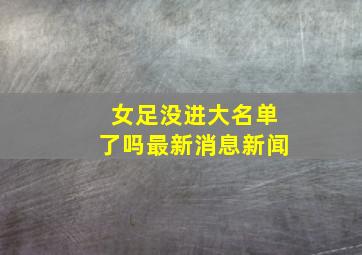 女足没进大名单了吗最新消息新闻