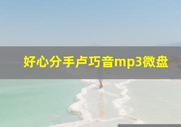 好心分手卢巧音mp3微盘