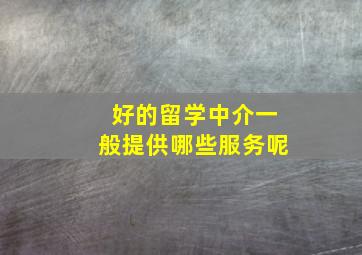 好的留学中介一般提供哪些服务呢