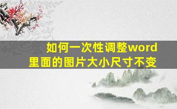 如何一次性调整word里面的图片大小尺寸不变