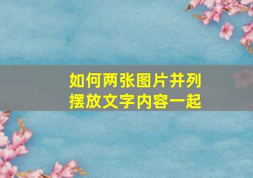 如何两张图片并列摆放文字内容一起