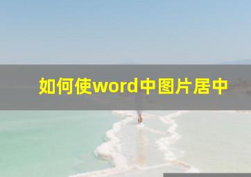 如何使word中图片居中