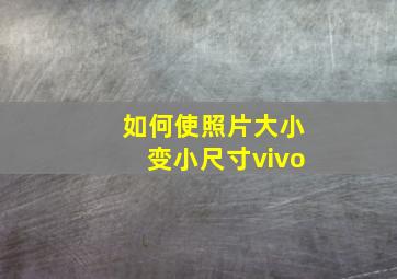 如何使照片大小变小尺寸vivo