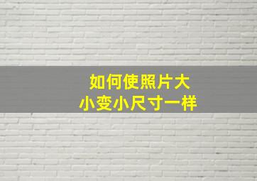 如何使照片大小变小尺寸一样