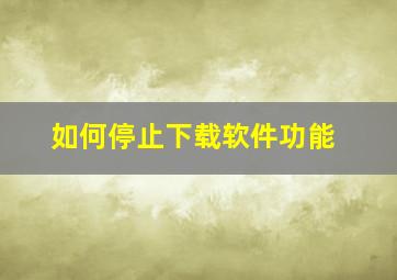 如何停止下载软件功能