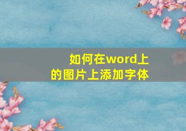 如何在word上的图片上添加字体