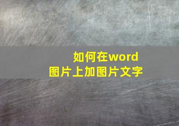 如何在word图片上加图片文字