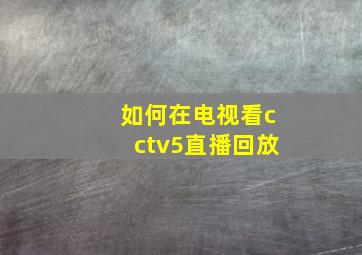 如何在电视看cctv5直播回放