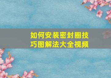 如何安装密封圈技巧图解法大全视频