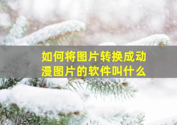 如何将图片转换成动漫图片的软件叫什么