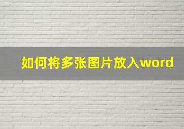 如何将多张图片放入word