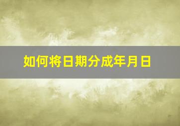 如何将日期分成年月日