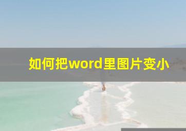 如何把word里图片变小