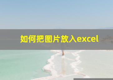 如何把图片放入excel