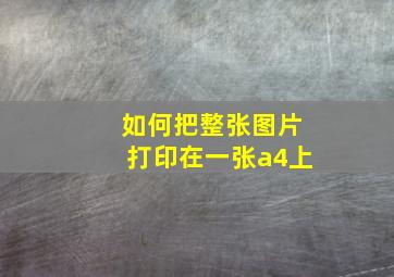 如何把整张图片打印在一张a4上