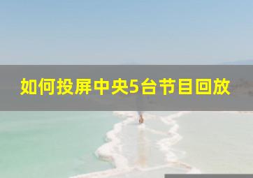 如何投屏中央5台节目回放