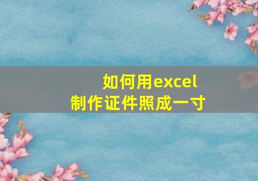 如何用excel制作证件照成一寸