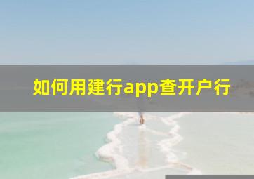 如何用建行app查开户行