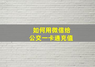 如何用微信给公交一卡通充值