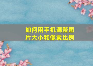 如何用手机调整图片大小和像素比例