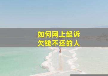 如何网上起诉欠钱不还的人