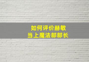 如何评价赫敏当上魔法部部长