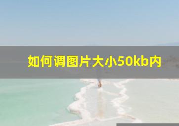 如何调图片大小50kb内